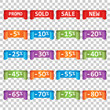 © Lysenko.A - Set of colorful sale tag labels. Discount up to 5 - 80 percent. Shopping vector illustration on isolated background.