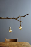 Fototapeta Zwierzęta - urban interior wooden table and branch lamp