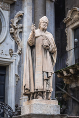 Poster - Statue in front of Catania Cathedral in Catania on the island of Sicily, Italy