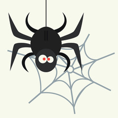 Wall Mural - Spider silhouette arachnid fear graphic flat scary animal poisonous design nature phobia insect danger horror tarantula halloween vector icon.