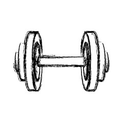 Wall Mural - monochrome sketch of dumbbell for training in gym vector illustration