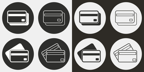 Wall Mural - Credit card icon set.