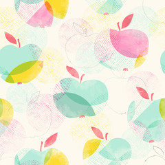 Aufkleber - seamless pattern with apples