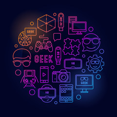 Poster - Round geek bright illustration