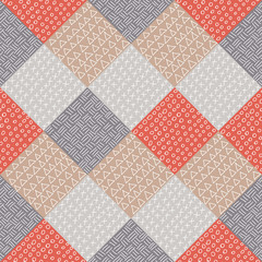 Wall Mural - Vector patchwork seamless pattern