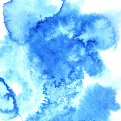 Wall Mural - Blue watercolor stains