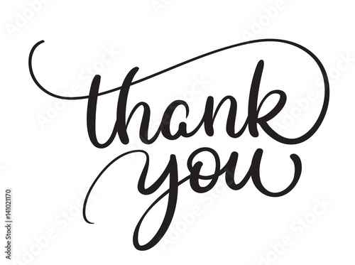 Cuadros en Lienzo Thank you text on white background