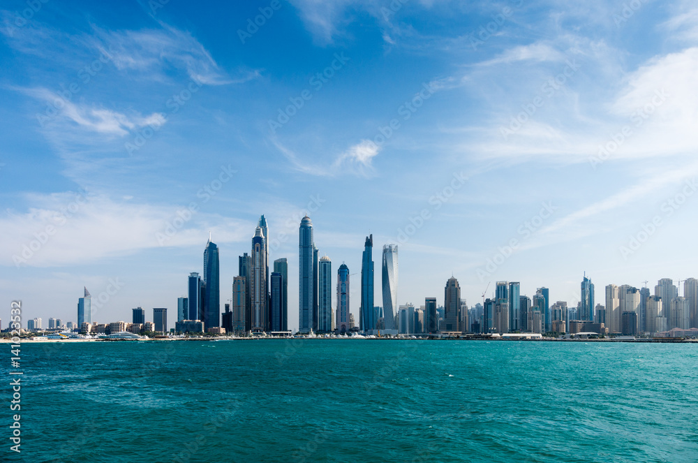 Dubai skyline - obrazy, fototapety, plakaty 