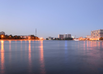 Wall Mural - Neva River at night.