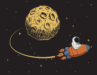 Wall Mural - astronaut come back after mission to moon