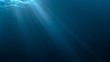 Light rays in underwater scene. 3D rendered illustration.