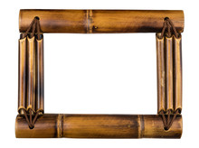 Bamboo Photo Frame Isolated On White