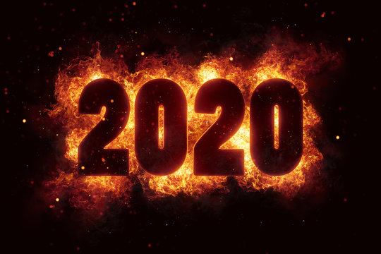 new year 2020 flames fire explosion explode