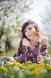 © lanarusfoto - beautiful woman in dress in the gardens