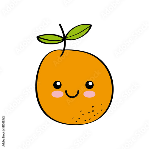kawaii orange fruit icon over white background colorful design vector illustration buy this stock vector and explore similar vectors at adobe stock adobe stock adobe stock