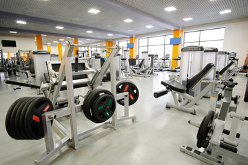 Wall Mural - Weights in a fitness hall