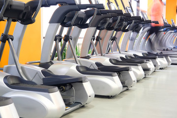 Wall Mural - Interior of treadmills in a fitness hall