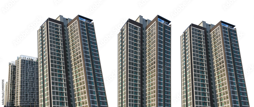 business skyscraper isolated on white background with dicut paths Stock ...