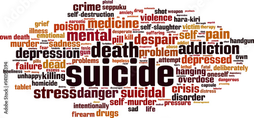 Suicide word cloud Stock Vector Adobe Stock