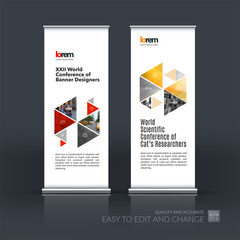 Abstract business vector set of modern roll Up Banner stand desi