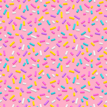 Seamless Pattern With Many Decorative Sprinkles