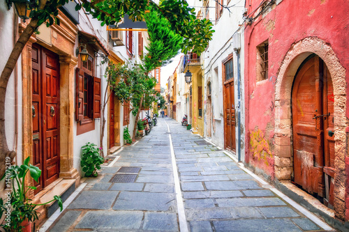 Charming streets of old town in Rethymno.Crete island, Greece © Freesurf