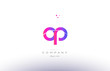 op o p  pink modern creative alphabet letter logo icon template