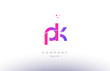 pk p k  pink modern creative alphabet letter logo icon template