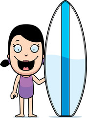 Canvas Print - Girl Surfboard