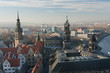 Old Town and of Katholische Hofkirche,Opera Semperoper, Dresden, Germany. Fly view.