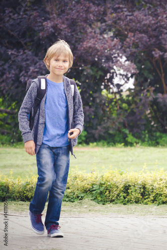 Happy Boy With A Backpack To Go School Education Back To School People Concept Stock Photo Adobe Stock Happy Boy With A Backpack To Go School Education Back To School People Concept Stock Photo Adobe Stock