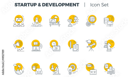 Fotografía Start up and Development Vector icon set
