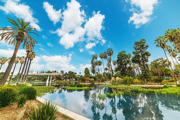 Clouds over Echo park in Los Angeles