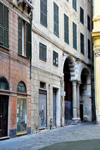 Glimpse Into The Historic Center Of Genoa