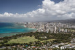 Ausblick von Diamond Head Vulkankrater in Richtung Waikiki / Hawaii