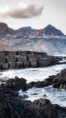 Poster - stone breakwater in Giardini Naxos town