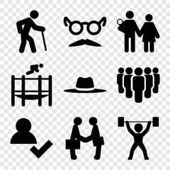 Poster - Set of 9 person filled icons