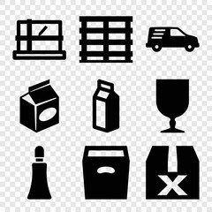 Sticker - Set of 9 packaging filled icons