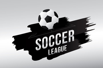 Wall Mural - Vector of soccer league with football.