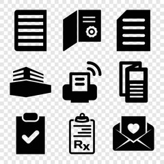 Poster - Set of 9 document filled icons