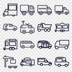 Poster - Set of 16 van outline icons