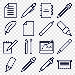 Wall Mural - Set of 16 pen outline icons