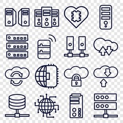 Poster - Set of 16 server outline icons