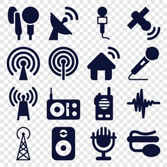 Wall Mural - Set of 16 radio filled icons
