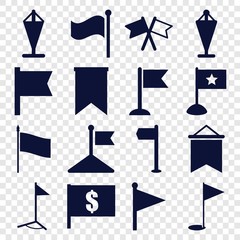 Poster - Set of 16 pennant filled icons
