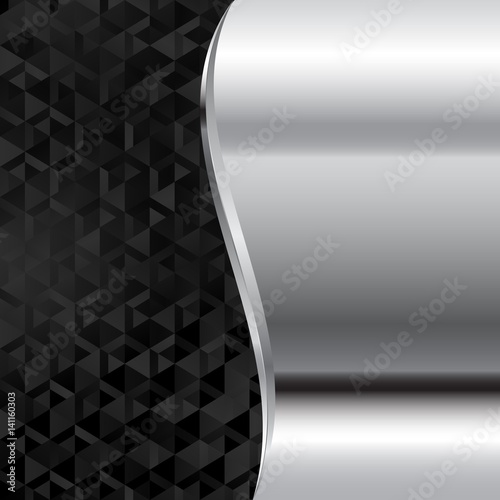 Fotografia, Obraz metal background with black texture divided into two