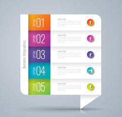 Aufkleber - Infographic design vector and business icons with 5 options.