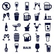 Set of 25 alcohol filled icons