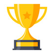 Trophy cup, award, vector illustration in flat style