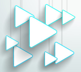 Poster - Vector 3d Blue Triangle Signs Hanging Design